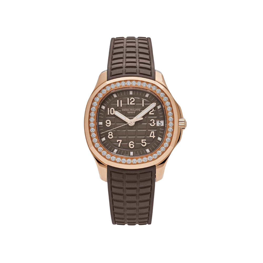 Patek Philippe Aquanaut 5268/200R-010 Rose Gold Taupe Brown Dial Diamond Bezel